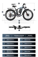 Vélo électrique à pneus larges FLM EB7Pro 26 pouces, 52V 2000W, double moteur, 23AH, frein hydraulique, pour adultes, entrepôt UE