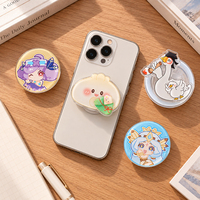 Support de téléphone portable en acrylique personnalisé avec logo, design de personnage mignon, support magnétique pour téléphone, poignée de téléphone