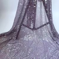 Tissu à paillettes transparentes scintillantes, tissu brodé de paillettes en cristal, dentelle en tulle pour robe de soirée, matériel de décoration DIY