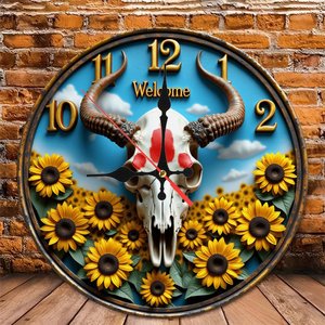 Round Wooden Wall <b>Clock</b> 25x25Cm <b>Silent</b> Living Room Decor Contemporary Home Background Wall Hanging <b>Clock</b> - Product Image 5