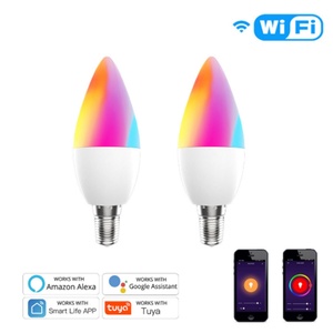 หลอดไฟอัจฉริยะ Tuya Wifi E14 LED 4.5W RGBCW ใช้ไฟ AC ควบคุมผ่านแอพ ปรับความสว่างได้ วัสดุ PC ได้รับการรับรองมาตรฐาน CE ความสว่าง 400 ลูเมนส์ - Product Image 3
