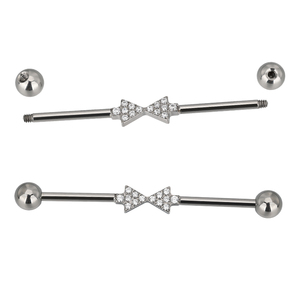 Titanium Industrial Barbell <b>Earring</b> CZ <b>Heart</b> CNC Set Children's Nose Lip Piercing Jewelry for Weddings Engagement Zircon - Product Image 4