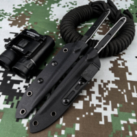Couteau à lame fixe en acier haute dureté HN9, couteau droit fin EDC avec étui Kydex, outil tactique portable Ulticlip