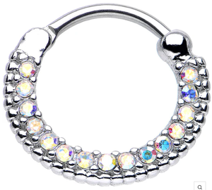 Bijoux de corps tendance pour femmes et hommes, <span class=keywords><strong>piercing</strong></span> au nez, clous d'oreille en acier inoxydable avec zircon cubique transparent, clicker pour septum, cartilage - Product Image 1