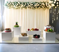 YN Blanc Buffet Acrylique Riser Cube Présentoir Ensemble de 8 Carré Alimentaire Dessert Présentoir À Vendre