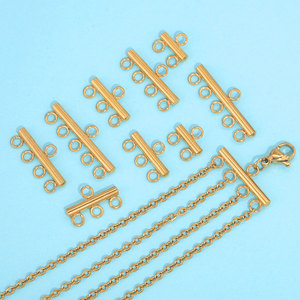 Connecteurs multi-brins pour la fabrication de bijoux |   Acier inoxydable plaqué or 18 carats |   Composants durables et résistants au ternissement - Product Image 1