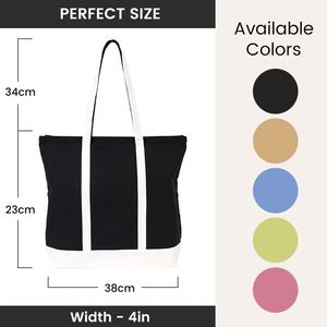 Sac fourre-tout en toile color block avec logo personnalisé et poignée contrastante pour le sport, la plage, ou comme cadeau promotionnel - Product Image 5