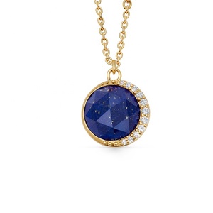 Gemnel <span class=keywords><strong>bijoux</strong></span> de mode 925 argent sterling or grand <span class=keywords><strong>luna</strong></span> labradorite pendentif collier - Product Image 2