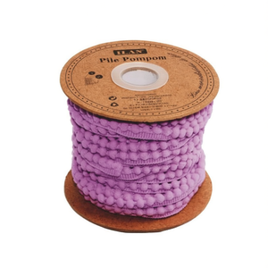 ริบบิ้นอิลัน ปอมปอม 1 ซม. x 20 หลา สีม่วง สำหรับงานฝีมือและของตกแต่ง - Product Image 1