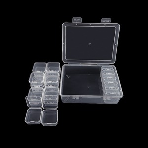 Jewelry Organizer <b>Box</b> With 24 Compartments Transparent Storage Case For <b>Earrings</b> Bracelets Beads Desktop Flip Top Container - Product Image 1