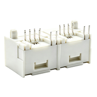 Connecteur réseau non blindé RJ45 1*2 avec indicateurs LED, prise jack entièrement en plastique, expédition rapide