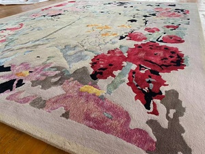Loral-Alfombra de lana viscosa para decoración del hogar, moqueta hecha a mano para sala de estar y dormitorio - Product Image 5