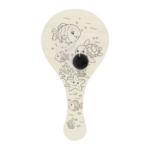 Popular Juego de Raqueta de Madera Portátil Personalizado con Serigrafía, Juego Educativo de Dibujo con Crayones para Niños - Regalo Promocional - Product Image 2