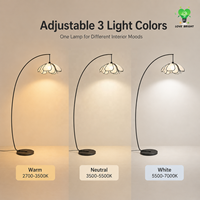 Lampe sur pied moderne et simple avec base en fer flexible et abat-jour en tissu en forme de fleur, alimentation AC, LED, pour salon, chambre, hôtel, décoration