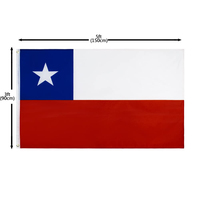 Flagnshow 3x5ft Tamaño personalizable Bandera de Chile 150*90cm Poliéster Bandera impermeable de Chile