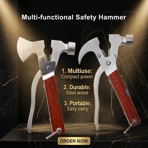 Marteau multifonction pliable 19-en-1 en acier inoxydable 420 avec pince et brise-vitre pour le camping et les urgences automobiles - Product Image 6