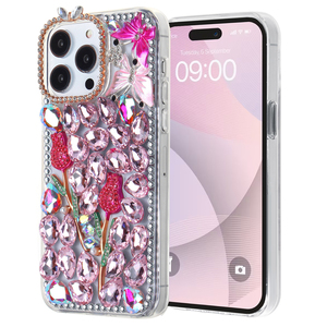 Funda de Teléfono Móvil KINGSOUL de Lujo con Diseño de Diamantes Completos en TPU+PC+Vidrio, Antigolpes, con Anillo Magnético para Samsung y iPhone - Product Image 2