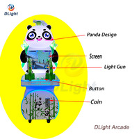 Máquina de Juegos Arcade 3 en 1 Happy Panda: Simulador de Carreras de Caballos, Juego de Tiro y Pesca, Operada con Monedas para Centros de Juegos Arcade