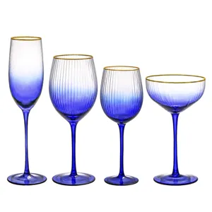 MEIZHILI Goldrand Champagner glas blaue Weingläser Kristall bleifreie Weißwein gläser Hochzeit dekoriert Cocktail glas se