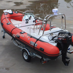 Bote Inflable de Fibra de Vidrio de 5.2m, Rojo, Nuevo Estilo, Hecho en China, con Dos Motores Fuera de Borda, Sonido y Audio - Product Image 2