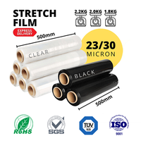 Envoltura elástica de alta resistencia de 20 "de ancho, 1500ft, 500% estiramiento, embalaje adherente duradero, película móvil Wr 300m de longitud