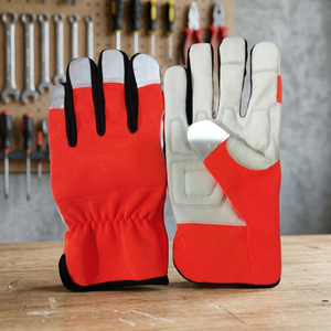 Guantes de Mecánico con Palma Acolchada Reflectante, Guantes de Trabajo Industriales de Nailon, Guantes de Seguridad de Uso General con Puño Reforzado para Fontaneros, Jardineros y Operadores de Maquinaria - Product Image 4