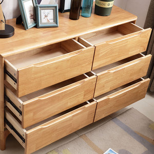Solid Wood Five <b>Drawer</b> Chest Natural Color Pine Bedroom Storage Cabinet Modern Minimalist Dresser - Product Image 1