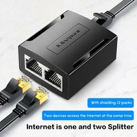 Adaptateur Répartiteur RJ45 Mindpure 1 vers 2 Femelle, Connecteur Coupleur Réseau Ethernet LAN pour Câble Cat5 Cat6 Cat7, Utilisation Domicile et Bureau
