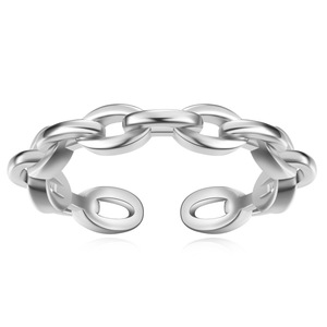 Cross Chain <b>Ring</b> 4Mm Copper Alloy <b>Adjustable</b> Opening Unisex Jewelry Silver Gold Color Geometric Shape Fashion Bracelet - Product Image 5