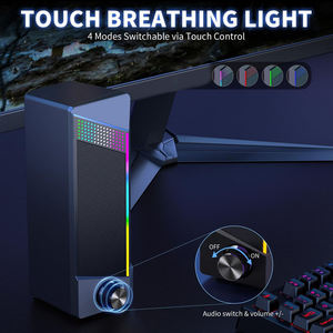 Haut-parleur USB personnalisé 2.0 avec éclairage coloré, grille métallique, système audio sans fil, haut-parleurs RGB pour moniteur LED - Product Image 5