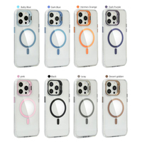 Coque de téléphone magnétique transparente anti-jaunissement pour iPhone 16 15 14 Pro Max, compatible avec la charge sans fil, antichoc, avec béquille pour appareil photo