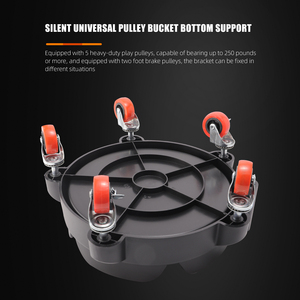 SPTA Carro de transporte con ruedas para cubos de lavado de coches, <span class=keywords><strong>sistema</strong></span> de rodillos de fácil desplazamiento para cubos de lavado y encerado, con 5 ruedas - Product Image 3