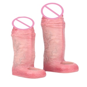 Silicone Large Penis Sleeve Open-ended Dick Sheath Ring Realistic Hollow <b>Dildo</b> Size S M L XL Sex Toy Cock Enlargement - Product Image 3