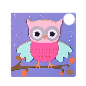Nuovo Design educativo 3D <span class=keywords><strong>Puzzle</strong></span> fai da te Building Block <span class=keywords><strong>animali</strong></span> tavola di <span class=keywords><strong>legno</strong></span> vendita calda giocattoli educativi Montessori - Product Image 1