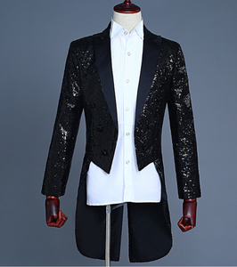 Traje de Esmoquin con Lentejuelas para Mago 2021, Chaqueta de Vestir para Actuaciones en Escenario, para Hombres, para Club Nocturno, Bar, Presentador, Coro, Director de Coro - Product Image 1