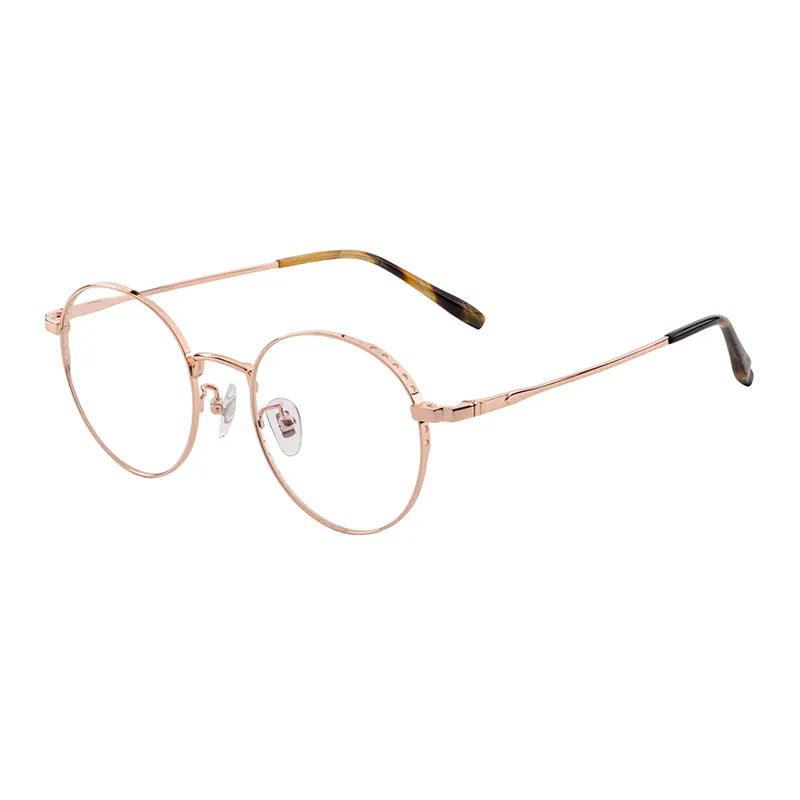 Fashion retro titanium metal round frame anti-blue radiation men women glasses eyewear eyeglasses