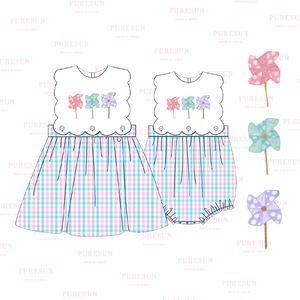 कस्टम बच्चों के कपड़े थोक गोल्फ एपलिक वसंत ग्रीष्मकालीन लड़कियों के कपड़े उच्च गुणवत्ता वाले एपलिक कपड़े सेट करते हैं - Product Image 4