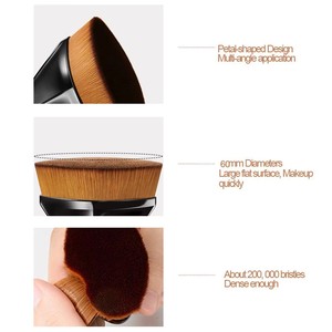 Portable Flat Synthetic Hair Makeup Brush Plastic Handle for <b>Foundation</b> Blush Concealer Use - Product Image 4