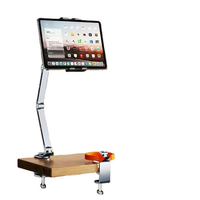 Support de tablette réglable en aluminium pour iPad avec bras articulé, rotation à 360° et design pliable, support flexible pour lit ou bureau
