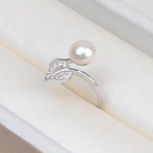 Anillo Abierto de Plata S925 con Forma de Hoja, Ajustable, para Colgar Perlas, Anillos de Salto, Accesorio de Bricolaje, Semiterminado - Product Image 4