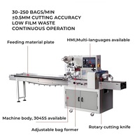 Mini machine à emballer pneumatique à flux pour barres granola boissons emballage en papier de longueur variable avec roulements à noyau
