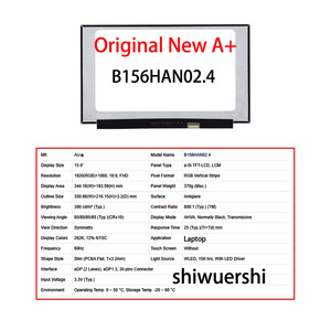 Shiwuershi 1920x1080 原装全新 A+ 15.6 英寸超薄笔记本电脑液晶屏 B156HAN02.5 1.1 <span class=keywords><strong>2</strong></span>.1 <span class=keywords><strong>2</strong></span>.5 FOB <span class=keywords><strong>2.3</strong></span> <span class=keywords><strong>2</strong></span>.9 <span class=keywords><strong>2</strong></span>.4 - Product Image 4
