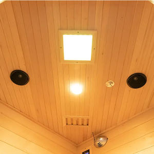Cabine de Sauna en Bois Massif à Infrarouge Lointain, d'Angle Intérieur, pour 3-4 Personnes, Idéale pour Gym et Spa - Product Image 5