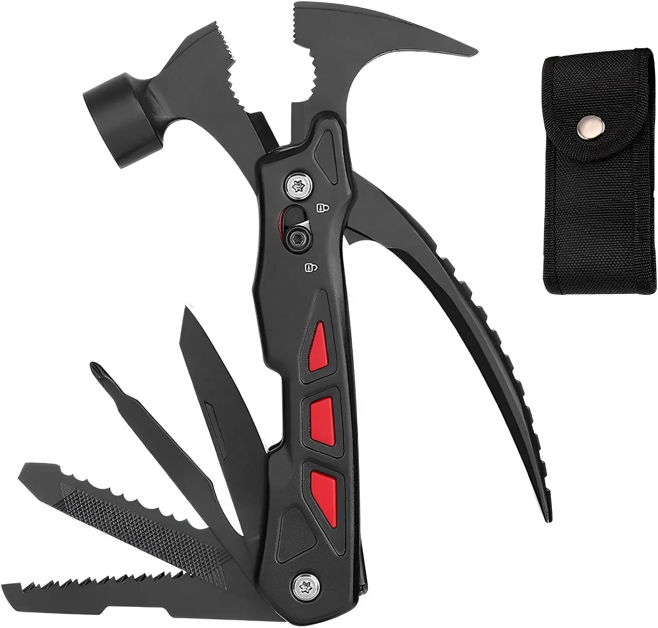 2023 New Multitool Hammer 12-In-1 Multifunctional Survival Hammer Tool Unique Gifts for Dad Grandpa Husband Boyfriend