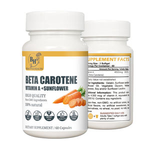 Capsules de bêta-carotène végétalien de qualité supérieure soutien de la vision santé de la peau complément alimentaire antioxydant pour adultes approvisionnement en vrac - Product Image 1