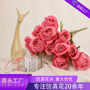 Meiyu Craft Flowers - Bouquet de roses artificielles à 11 têtes, longue tige de 30 cm à 100 cm, décoration de mariage et de maison - Product Image 5