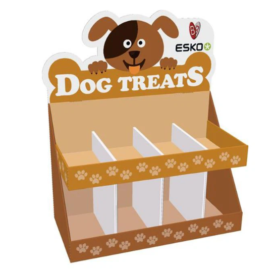 Apache Custom Cardboard Pallet Display Racks for Pet Cat & Dog Food Packaging Promotional Snack Tabletop Racks for Retail Shops — view 6