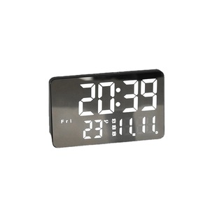 Led kỹ thuật số Đồng hồ báo thức với điều khiển bằng giọng nói có thể điều chỉnh độ sáng văn phòng nhà máy tính để bàn hiện đại lịch nhiệt độ bảng Quà Tặng - Product Image 1