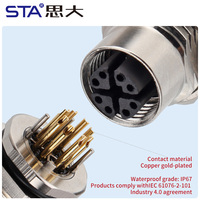 Adaptateur étanche IP67/IP68 M12 femelle 8 broches X-Code vers RJ45, connecteur de données Ethernet industriel CAT6a à montage sur panneau, 90/180 degrés