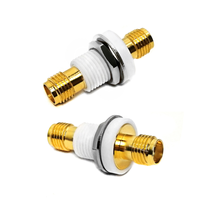 Adaptador RF de 18 GHz con Conexión a Tierra Aislada, Chapado en Oro, Conector SMA Hembra para Montaje en Panel, Adaptador de Conector SMA Hembra